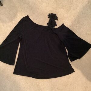 Brand  New top oneside off shoulder with lace strap bell sleeves that have slit